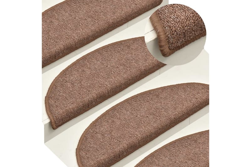 Trappstegsmattor 15 st brun 65x24x4 cm - Brun - Textil & mattor - Mattor - Specialmatta - Trappstegsmattor