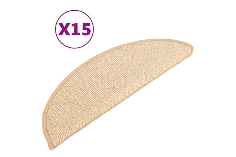 Trappstegsmattor 15 st gräddvit 56x17x3 cm - Vit - Textil & mattor - Mattor - Specialmatta - Trappstegsmattor