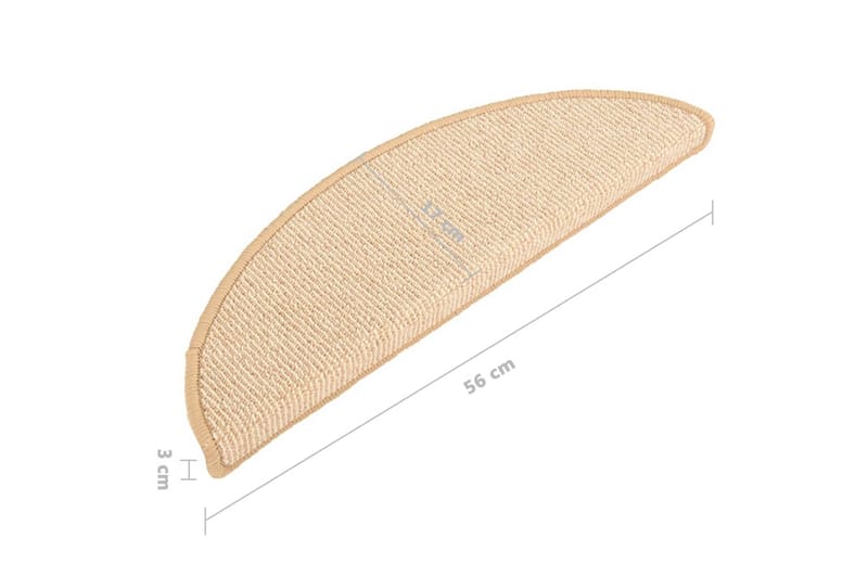 Trappstegsmattor 15 st gräddvit 56x17x3 cm - Vit - Textil & mattor - Mattor - Specialmatta - Trappstegsmattor