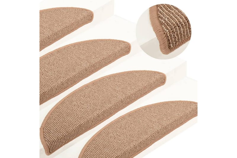Trappstegsmattor 15 st ljusbrun 56x17x3 cm - Brun - Textil & mattor - Mattor - Specialmatta - Trappstegsmattor