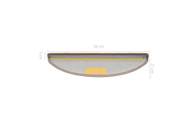 Trappstegsmattor 15 st ljusbrun 56x17x3 cm - Brun - Textil & mattor - Mattor - Specialmatta - Trappstegsmattor
