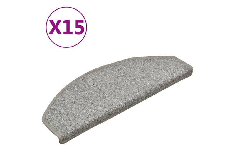 Trappstegsmattor 15 st ljusgrå 65x24x4 cm - Grå - Textil & mattor - Mattor - Specialmatta - Trappstegsmattor