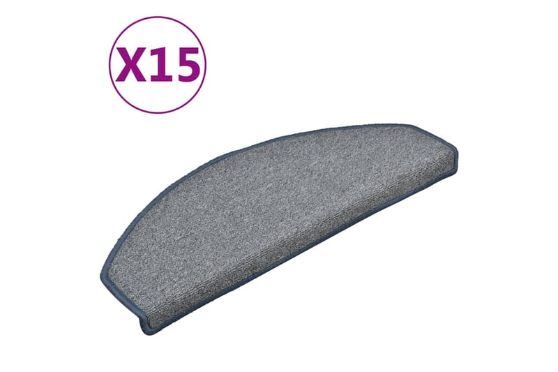 Trappstegsmattor 15 st ljusgrå och blå 65x24x4 cm - Grå - Textil & mattor - Mattor - Specialmatta - Trappstegsmattor