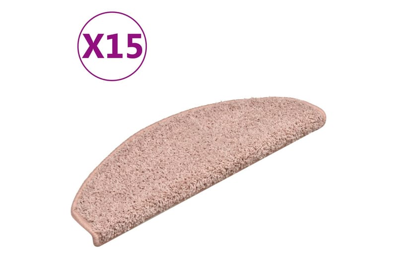Trappstegsmattor 15 st ljusrosa 65x21x4 cm - Rosa - Textil & mattor - Mattor - Specialmatta - Trappstegsmattor