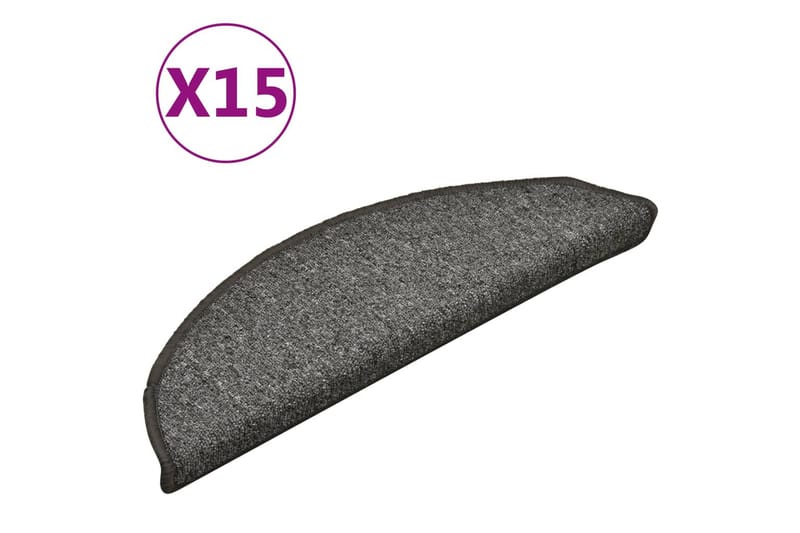Trappstegsmattor 15 st mörkgrå 56x17x3 cm - Grå - Textil & mattor - Mattor - Specialmatta - Trappstegsmattor