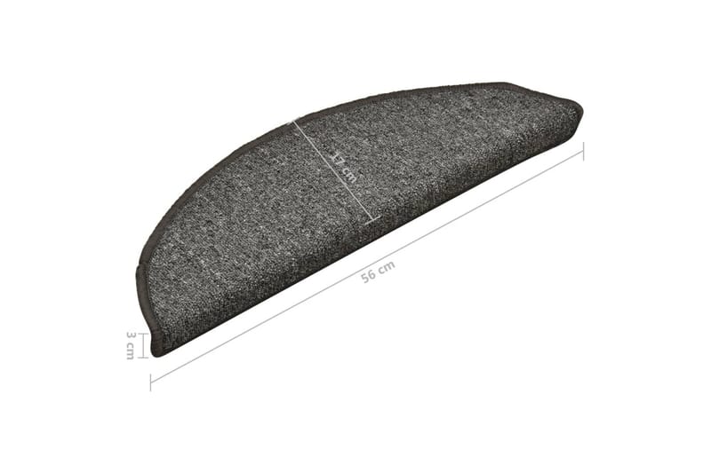 Trappstegsmattor 15 st mörkgrå 56x17x3 cm - Grå - Textil & mattor - Mattor - Specialmatta - Trappstegsmattor