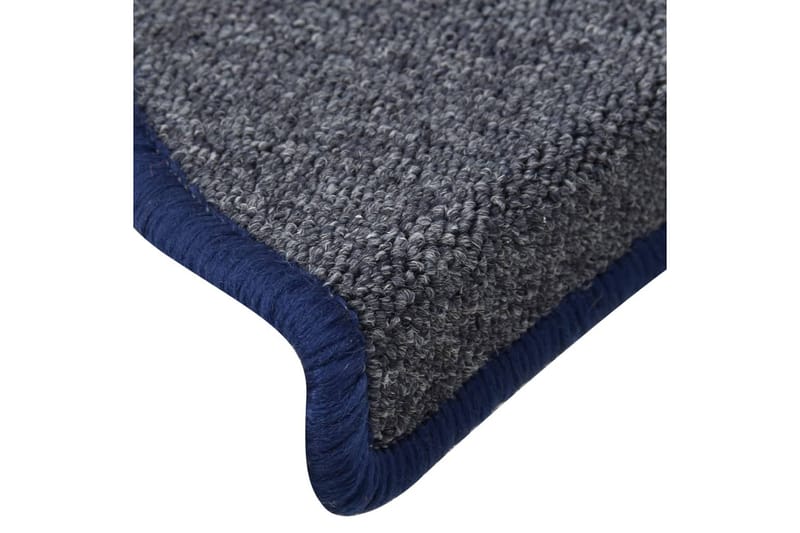 Trappstegsmattor 15 st mörkgrå och blå 65x24x4 cm - Grå - Textil & mattor - Mattor - Specialmatta - Trappstegsmattor