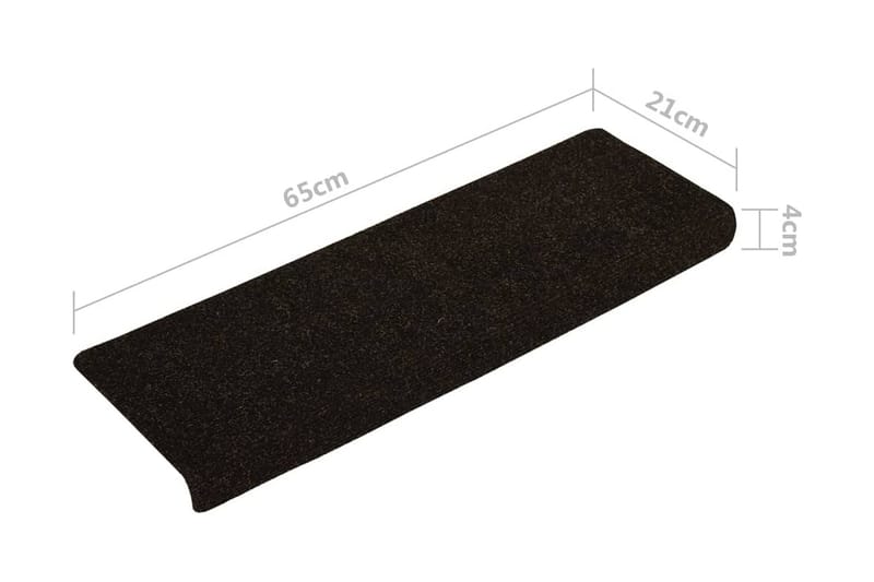 Trappstegsmattor 15 st nålad 65x25 cm brun - Brun - Textil & mattor - Mattor - Specialmatta - Trappstegsmattor