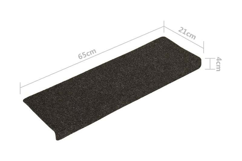 Trappstegsmattor 15 st nålad 65x25 cm grå - Grå - Textil & mattor - Mattor - Specialmatta - Trappstegsmattor