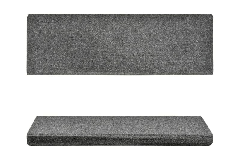 Trappstegsmattor 15 st nålad 65x25 cm ljusgrå - Grå - Textil & mattor - Mattor - Specialmatta - Trappstegsmattor