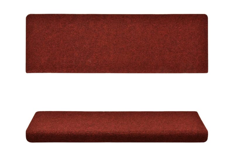 Trappstegsmattor 15 st nålad 65x25 cm röd - Röd - Textil & mattor - Mattor - Specialmatta - Trappstegsmattor