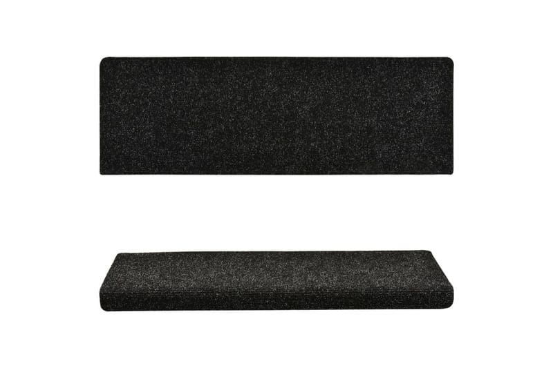 Trappstegsmattor 15 st nålad 65x25 cm svart - Svart - Textil & mattor - Mattor - Specialmatta - Trappstegsmattor