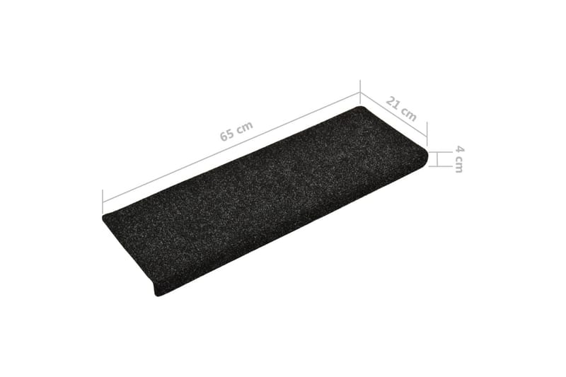 Trappstegsmattor 15 st nålad 65x25 cm svart - Svart - Textil & mattor - Mattor - Specialmatta - Trappstegsmattor