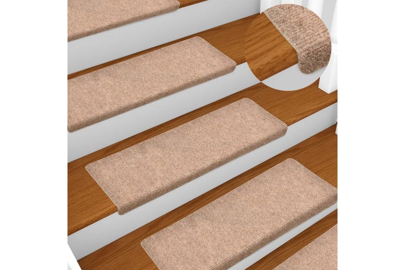 Trappstegsmattor 5 st brun 65x25 cm brodyr - Brun - Textil & mattor - Mattor - Specialmatta - Trappstegsmattor