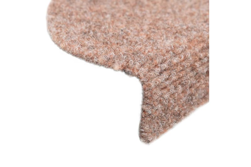 Trappstegsmattor självhäftande 10 st brun 56x17x3 cm brodyr - Brun - Textil & mattor - Mattor - Specialmatta - Trappstegsmattor