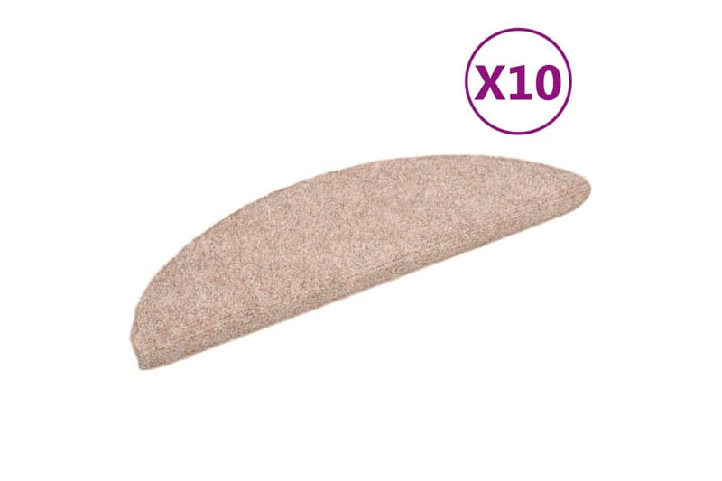 Trappstegsmattor självhäftande 10 st brun 56x17x3 cm brodyr - Brun - Textil & mattor - Mattor - Specialmatta - Trappstegsmattor