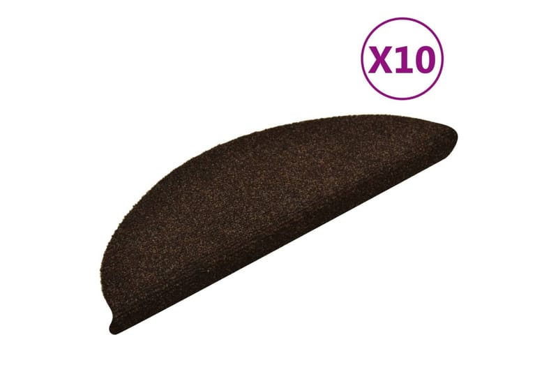 Trappstegsmattor självhäftande 10 st brun 56x17x3 cm brodyr - Brun - Textil & mattor - Mattor - Specialmatta - Trappstegsmattor