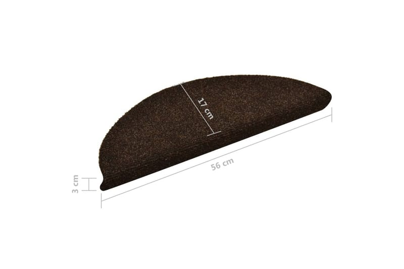 Trappstegsmattor självhäftande 10 st brun 56x17x3 cm brodyr - Brun - Textil & mattor - Mattor - Specialmatta - Trappstegsmattor
