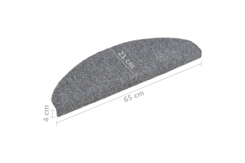 Trappstegsmattor självhäftande 10 st ljusgrå 65x21x4 cm brod - Grå - Textil & mattor - Mattor - Specialmatta - Trappstegsmattor
