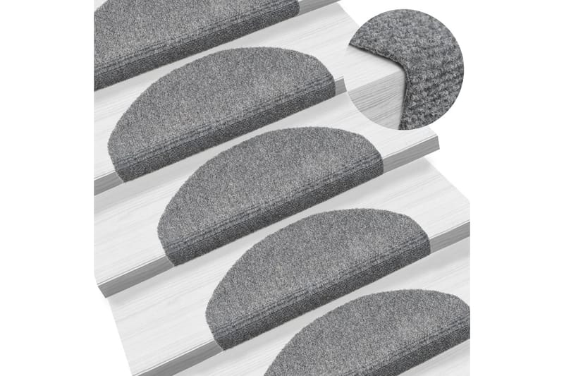 Trappstegsmattor självhäftande 10 st ljusgrå 65x21x4 cm brod - Grå - Textil & mattor - Mattor - Specialmatta - Trappstegsmattor