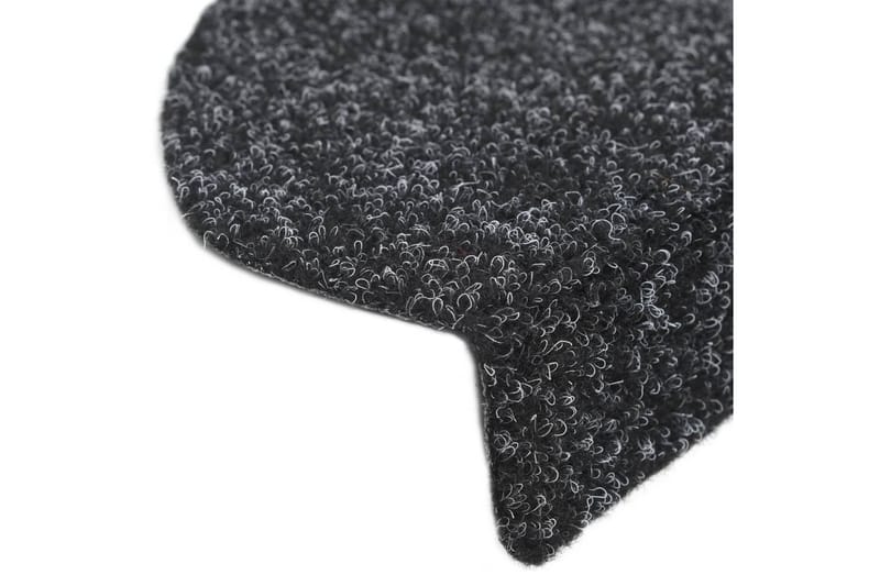 Trappstegsmattor självhäftande 10 st svart 56x17x3 cm brodyr - Svart - Textil & mattor - Mattor - Specialmatta - Trappstegsmattor
