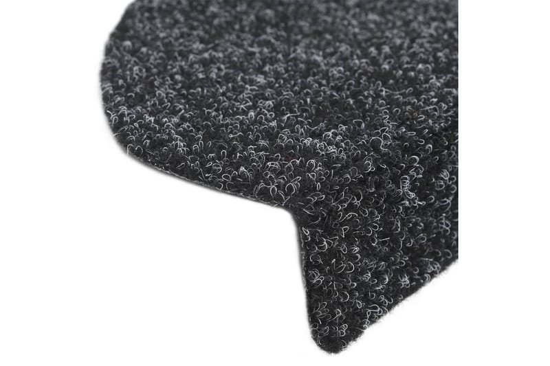 Trappstegsmattor självhäftande 10 st svart 65x21x4 cm brodyr - Svart - Textil & mattor - Mattor - Specialmatta - Trappstegsmattor