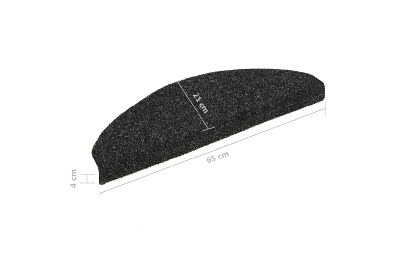 Trappstegsmattor självhäftande 10 st svart 65x21x4 cm brodyr - Svart - Textil & mattor - Mattor - Specialmatta - Trappstegsmattor