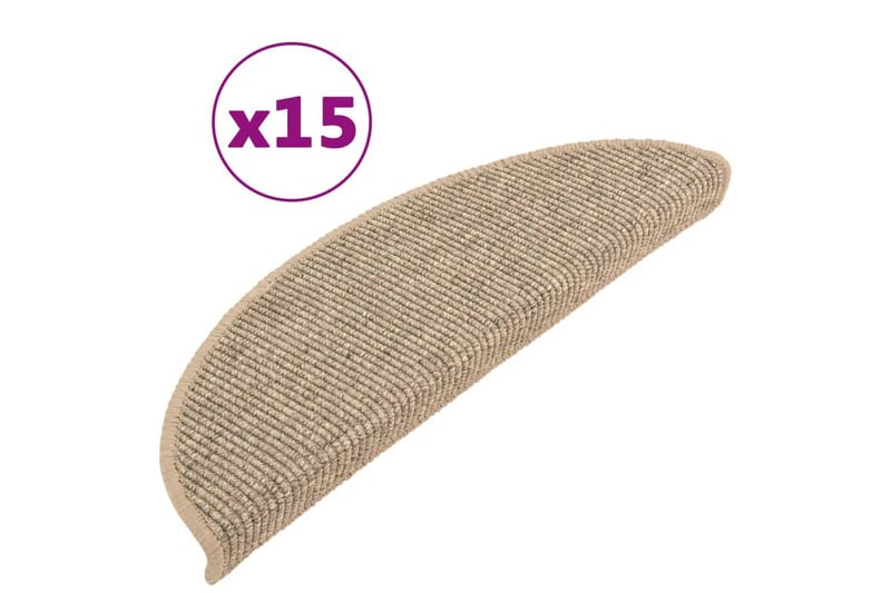 Trappstegsmattor självhäftande 15 st 56x20 cm mörkbeige - Beige - Textil & mattor - Mattor - Specialmatta - Trappstegsmattor