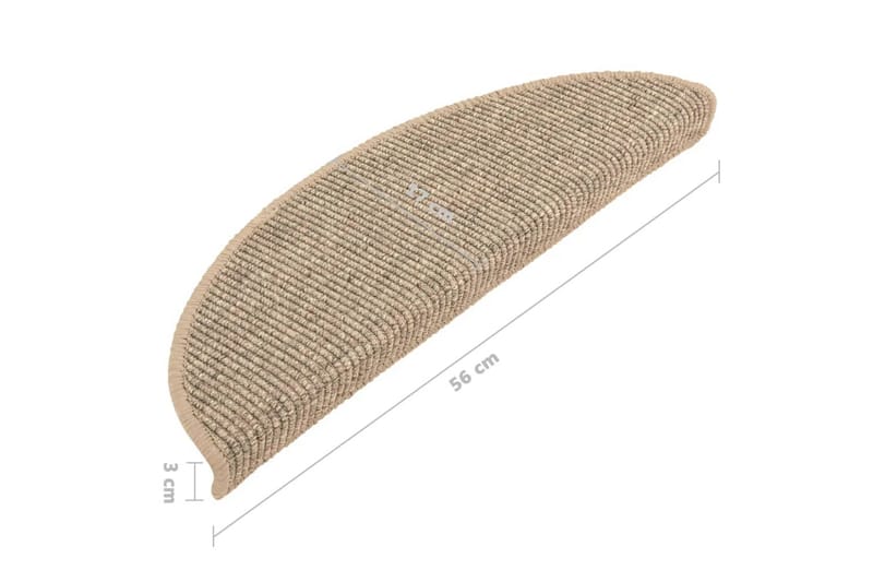 Trappstegsmattor självhäftande 15 st 56x20 cm mörkbeige - Beige - Textil & mattor - Mattor - Specialmatta - Trappstegsmattor