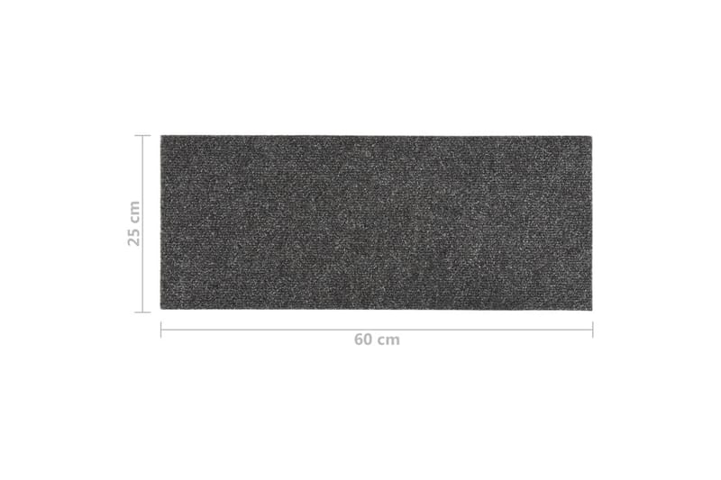 Trappstegsmattor självhäftande 15 st 60x25 cm gråbrun - Grå - Textil & mattor - Mattor - Specialmatta - Trappstegsmattor