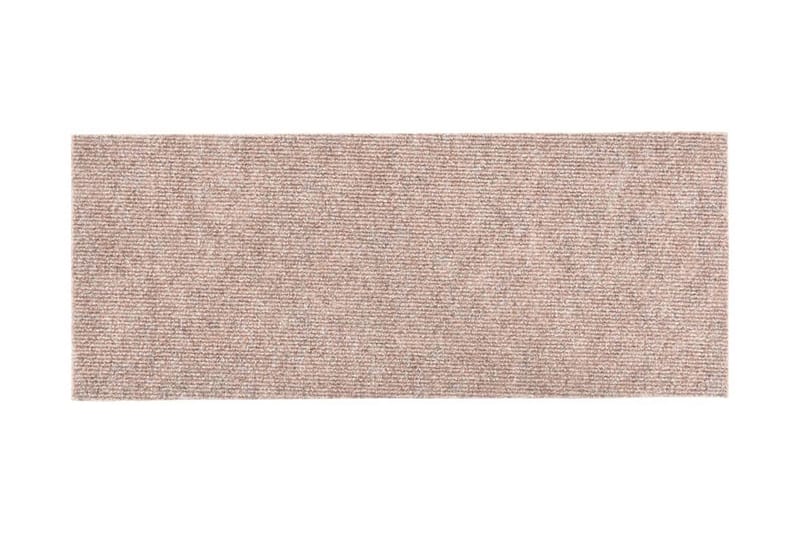 Trappstegsmattor självhäftande 15 st 60x25 cm ljusbrun - Brun - Textil & mattor - Mattor - Specialmatta - Trappstegsmattor