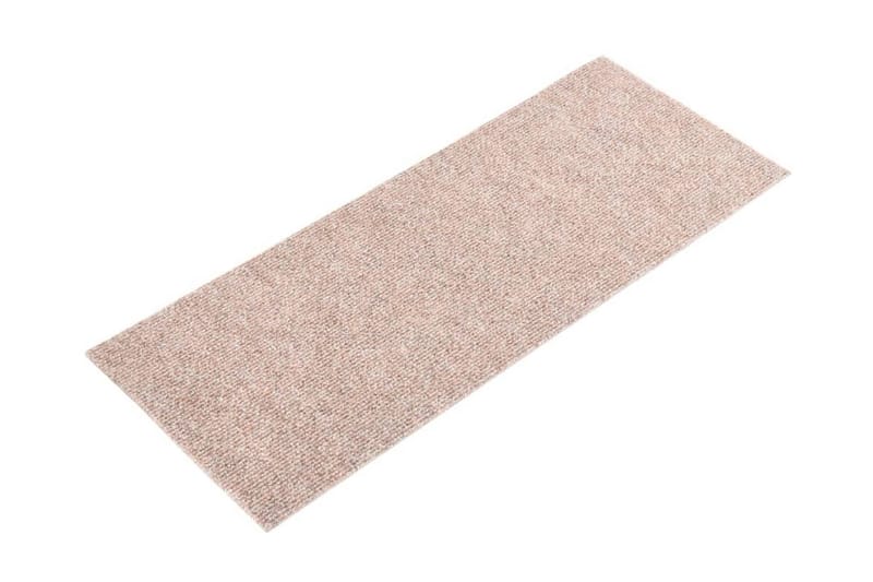 Trappstegsmattor självhäftande 15 st 60x25 cm ljusbrun - Brun - Textil & mattor - Mattor - Specialmatta - Trappstegsmattor