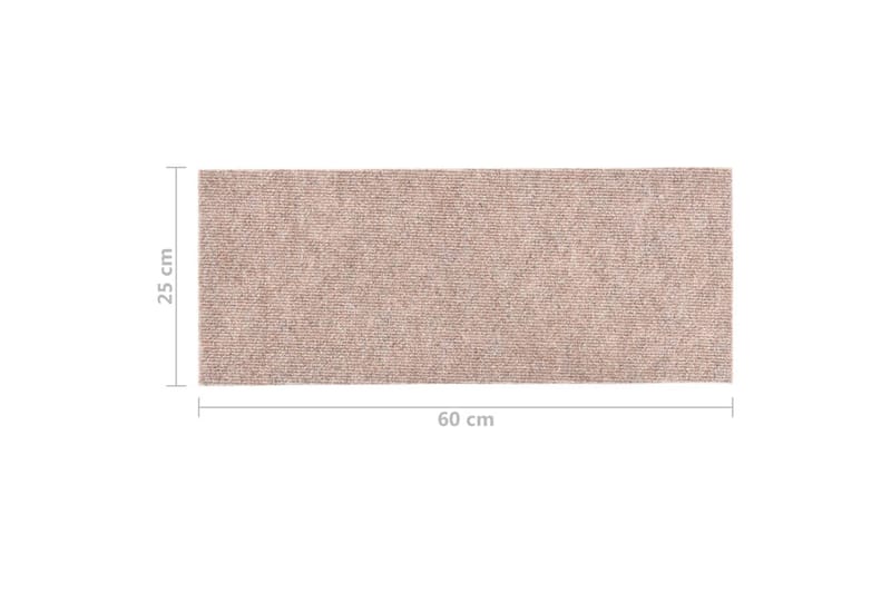 Trappstegsmattor självhäftande 15 st 60x25 cm ljusbrun - Brun - Textil & mattor - Mattor - Specialmatta - Trappstegsmattor