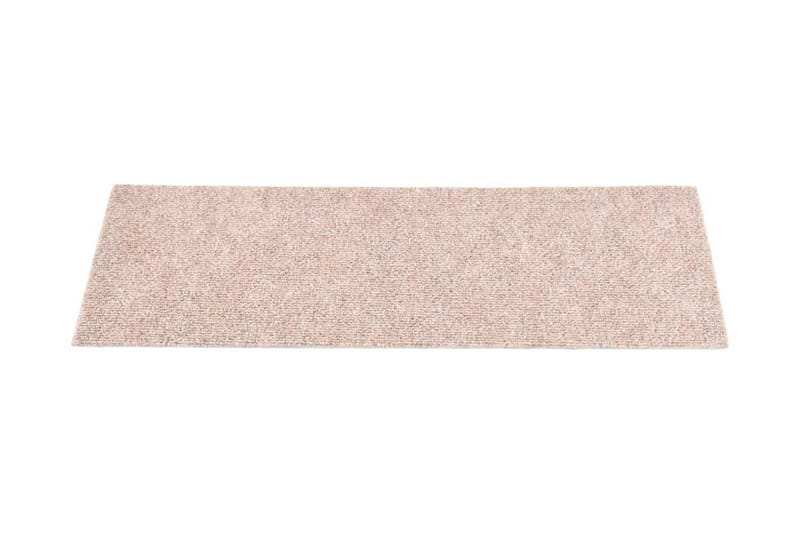 Trappstegsmattor självhäftande 15 st 60x25 cm ljusbrun - Brun - Textil & mattor - Mattor - Specialmatta - Trappstegsmattor