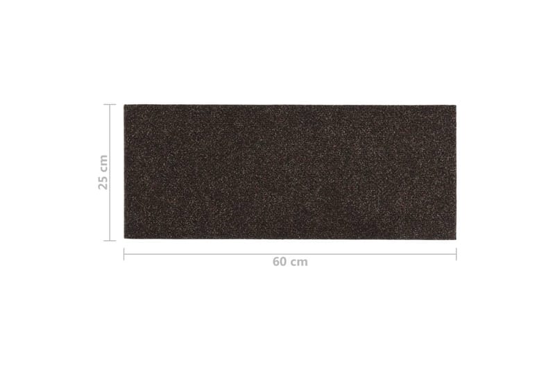 Trappstegsmattor självhäftande 15 st 60x25 cm mörkbrun - Brun - Textil & mattor - Mattor - Specialmatta - Trappstegsmattor