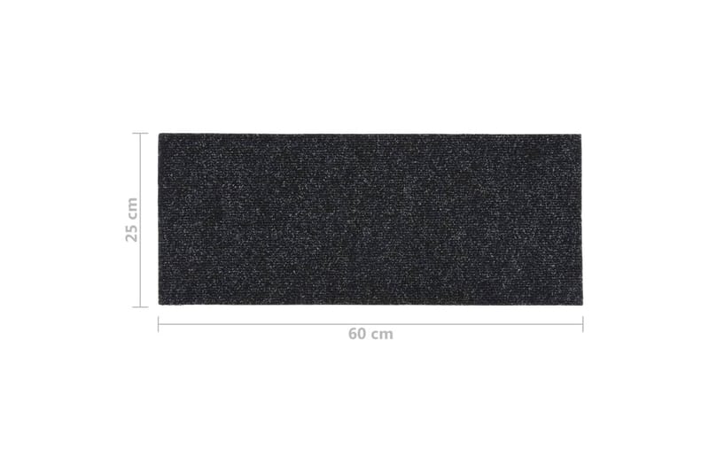 Trappstegsmattor självhäftande 15 st 60x25 cm svart - Svart - Textil & mattor - Mattor - Specialmatta - Trappstegsmattor