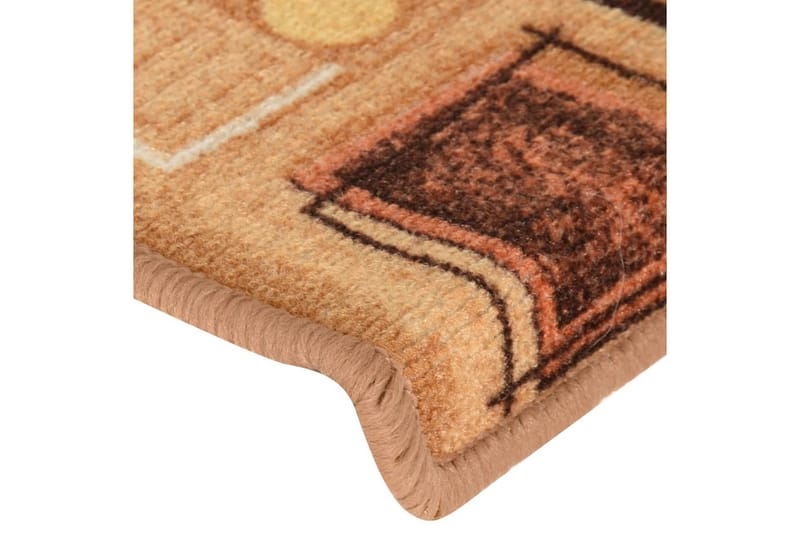Trappstegsmattor självhäftande 15 st 65x25 cm beige - Beige - Textil & mattor - Mattor - Specialmatta - Trappstegsmattor