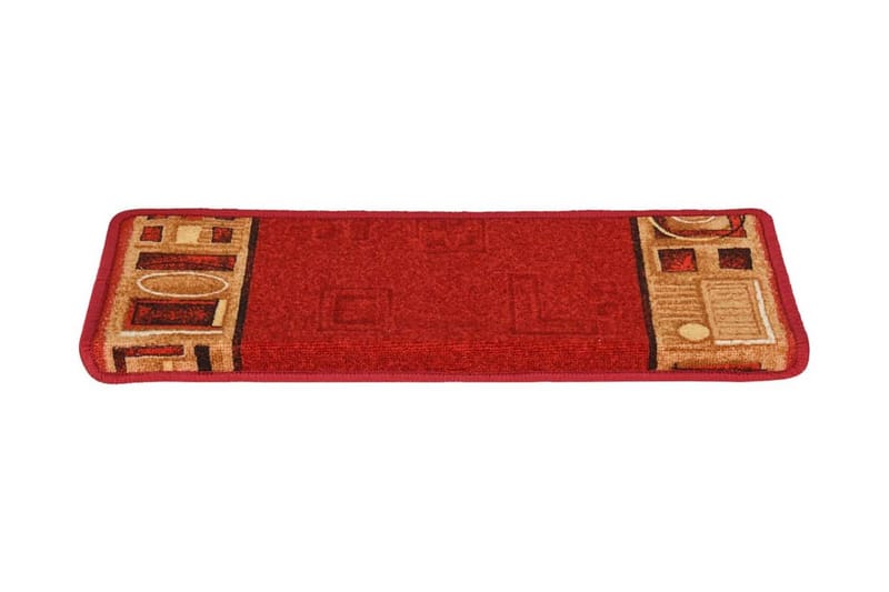 Trappstegsmattor självhäftande 15 st 65x25 cm röd - Röd - Textil & mattor - Mattor - Specialmatta - Trappstegsmattor