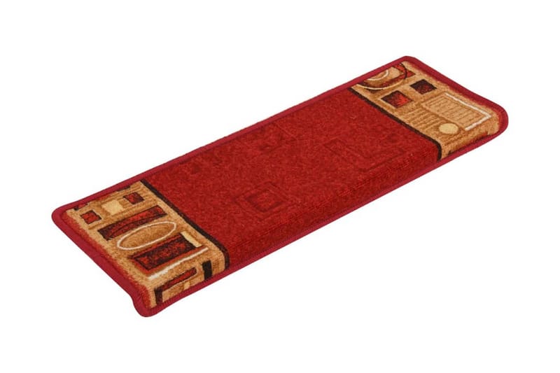 Trappstegsmattor självhäftande 15 st 65x25 cm röd - Röd - Textil & mattor - Mattor - Specialmatta - Trappstegsmattor