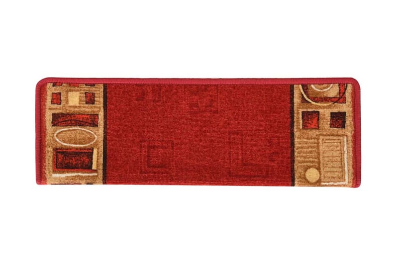 Trappstegsmattor självhäftande 15 st 65x25 cm röd - Röd - Textil & mattor - Mattor - Specialmatta - Trappstegsmattor