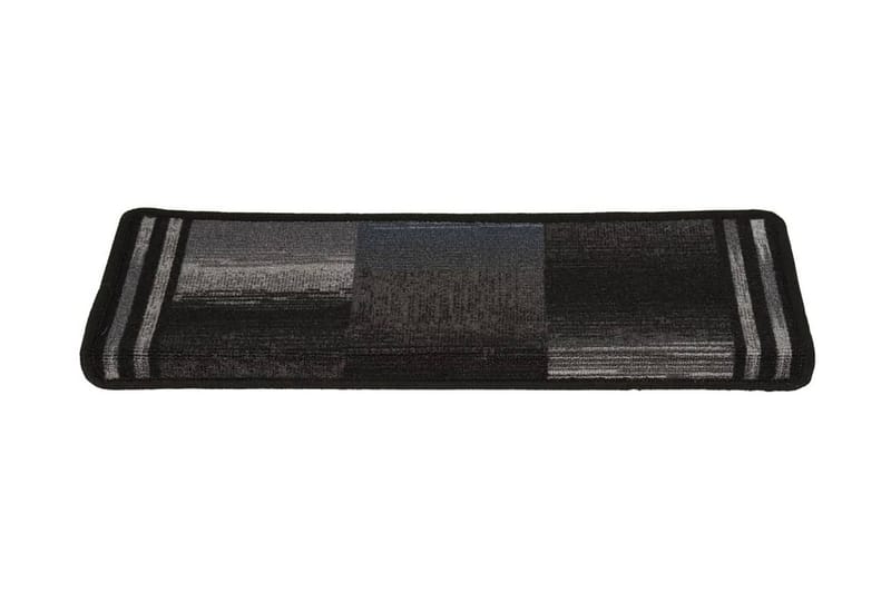 Trappstegsmattor självhäftande 15 st 65x25 cm svart och grå - Trappstegsmattor