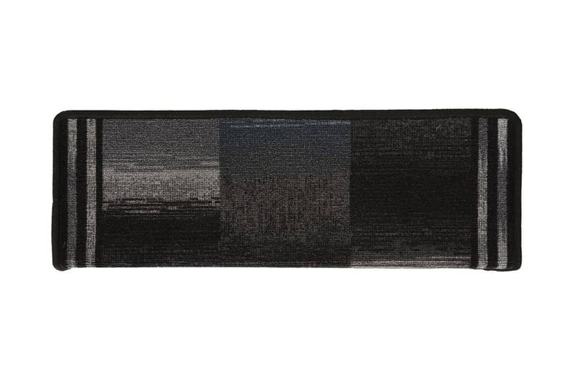 Trappstegsmattor självhäftande 15 st 65x25 cm svart och grå - Trappstegsmattor