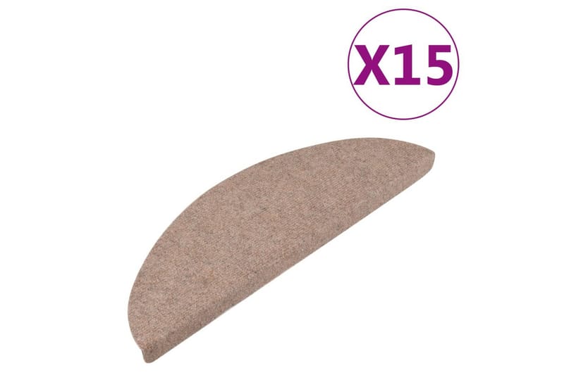 Trappstegsmattor självhäftande 15 st 65x26 cm beige - Beige - Textil & mattor - Mattor - Specialmatta - Trappstegsmattor