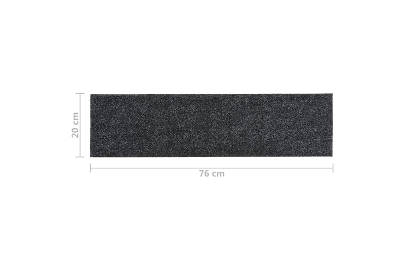 Trappstegsmattor självhäftande 15 st 76x20 cm grå - Grå - Textil & mattor - Mattor - Specialmatta - Trappstegsmattor