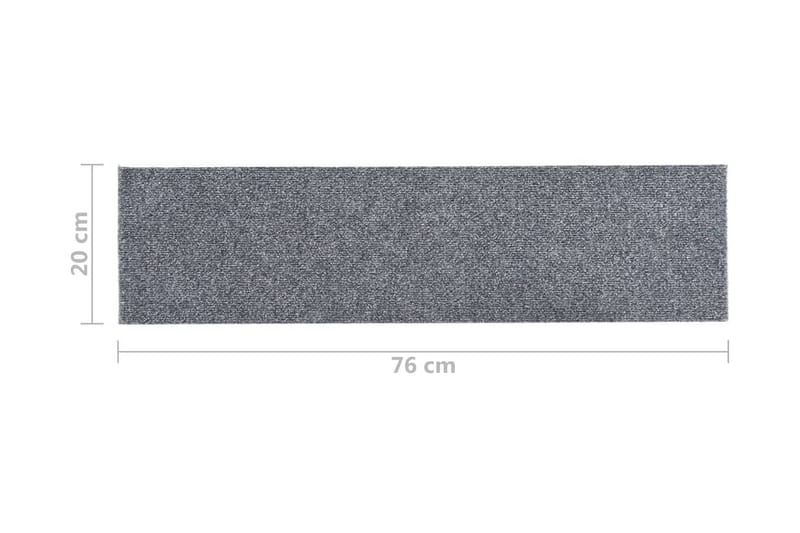 Trappstegsmattor självhäftande 15 st 76x20 cm ljusgrå - Grå - Textil & mattor - Mattor - Specialmatta - Trappstegsmattor