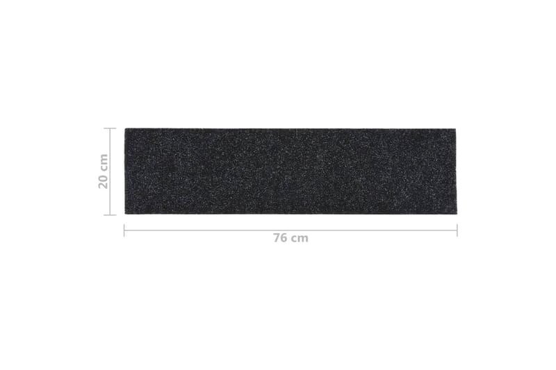 Trappstegsmattor självhäftande 15 st 76x20 cm svart - Svart - Textil & mattor - Mattor - Specialmatta - Trappstegsmattor