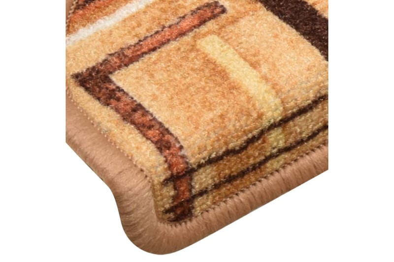 Trappstegsmattor självhäftande 15 st beige 65x21x4 cm - Beige - Textil & mattor - Mattor - Specialmatta - Trappstegsmattor
