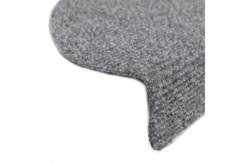 Trappstegsmattor självhäftande 15 st brodyr 56x17x3 cm ljusg - Grå - Textil & mattor - Mattor - Specialmatta - Trappstegsmattor