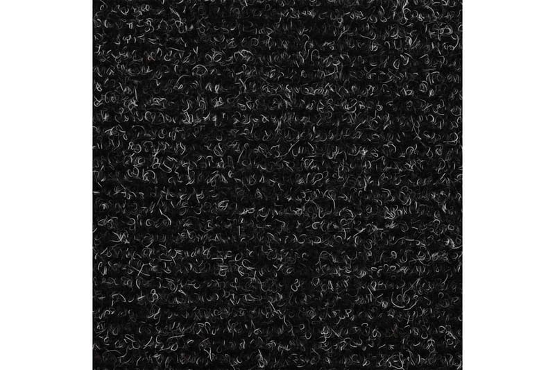 Trappstegsmattor självhäftande 15 st brodyr 56x17x3 cm mörkg - Grå - Trappstegsmattor
