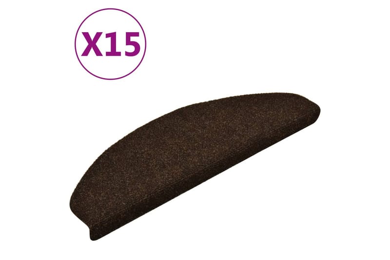 Trappstegsmattor självhäftande 15 st brun 65x21x4 cm brodyr - Brun - Textil & mattor - Mattor - Specialmatta - Trappstegsmattor